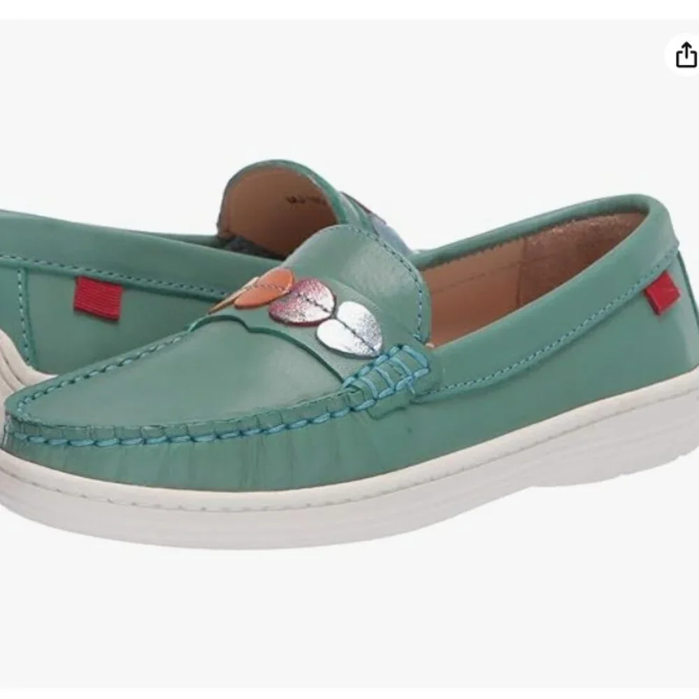 MARC JOSEPH NEW YORK Uni Kid's Leather Made in Brazil Heart Detail Penny Loafer